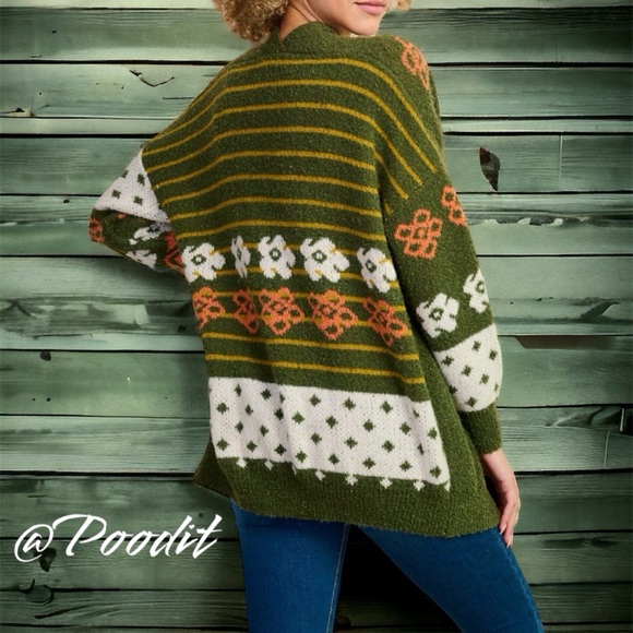 BAEVELY open front multi print cardigan S M L - Picture 3 of 6